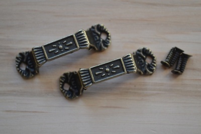 Antique Bronze Finish Embossed Handles (pair)